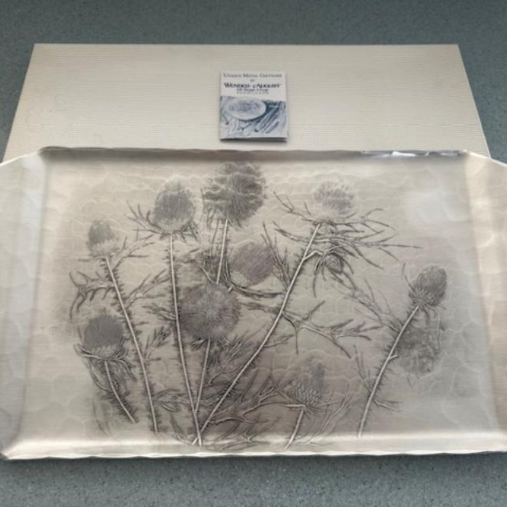 Garden Thistle Plants Wendell August Hand Forged Serving Platter Tray New in Box